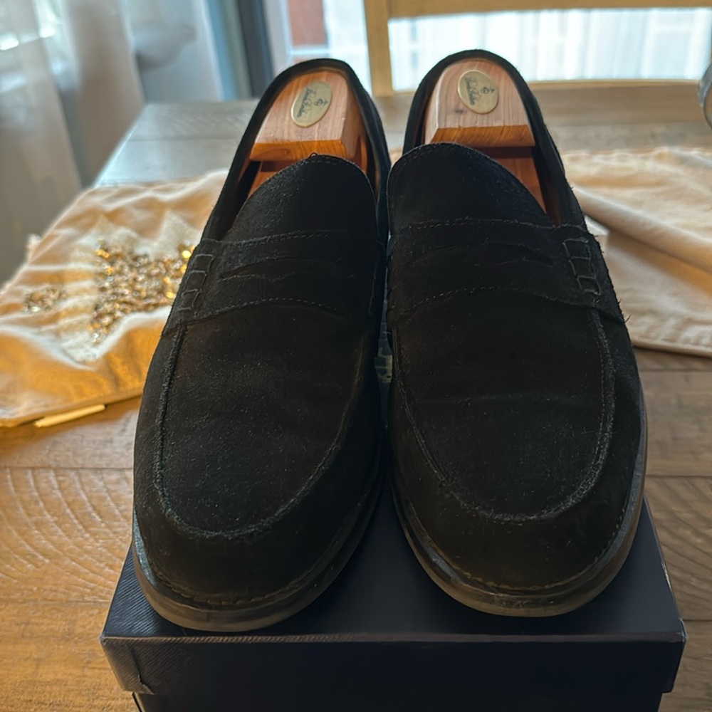 Brooks brothers black suede men's shoes size 10.5